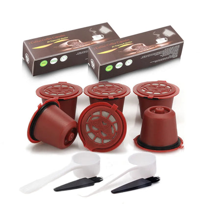 Reusable Coffee Capsule for Nespresso Machine with Stainless Filter Mesh icafilas Refill Espresso Pod Kitchen Tamper Accessories