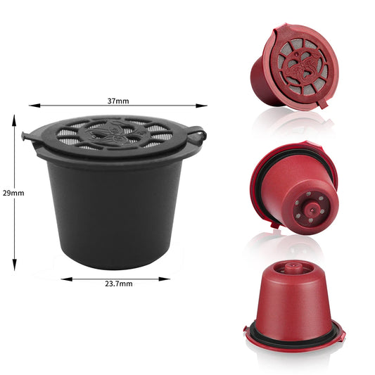 Reusable Coffee Capsule for Nespresso Machine with Stainless Filter Mesh icafilas Refill Espresso Pod Kitchen Tamper Accessories