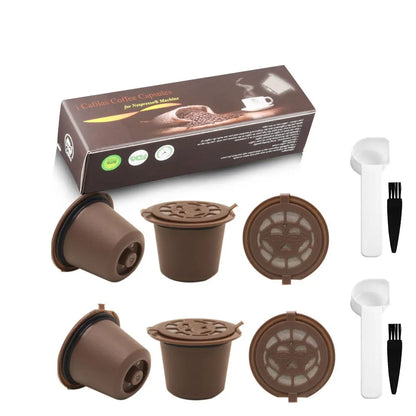 Reusable Coffee Capsule for Nespresso Machine with Stainless Filter Mesh icafilas Refill Espresso Pod Kitchen Tamper Accessories