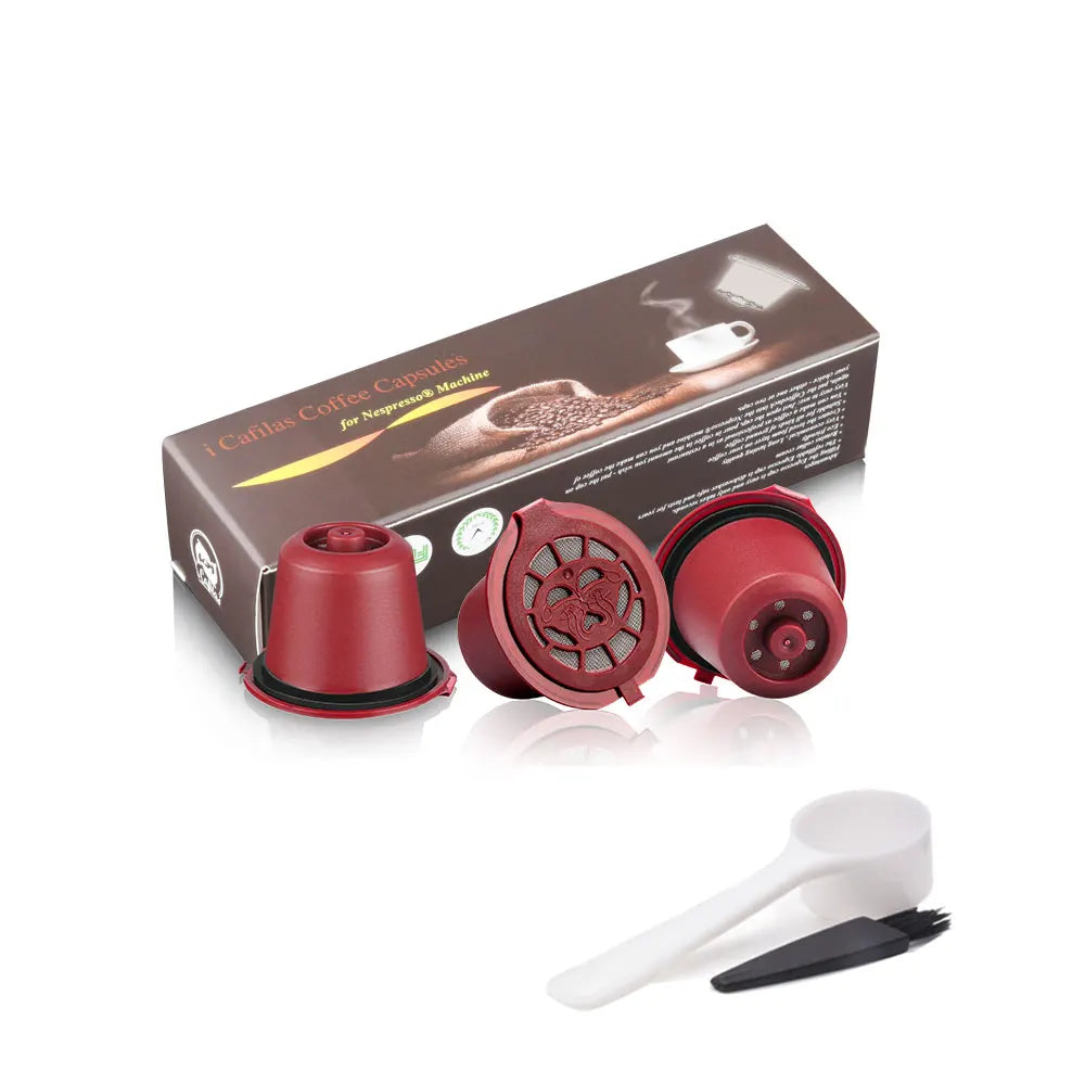 Reusable Coffee Capsule for Nespresso Machine with Stainless Filter Mesh icafilas Refill Espresso Pod Kitchen Tamper Accessories